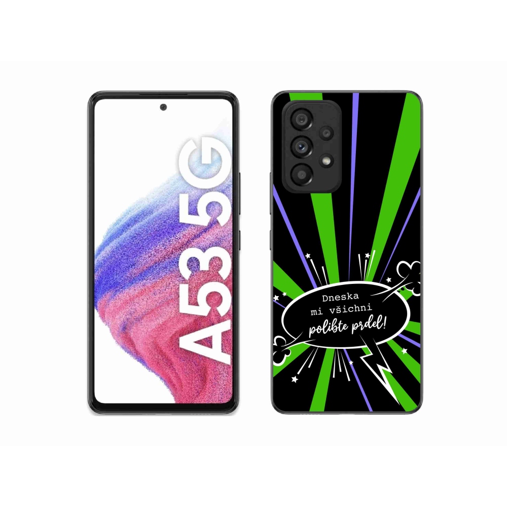 Gelový kryt mmCase na Samsung Galaxy A53 5G - vtipný text 15 černé pozadí