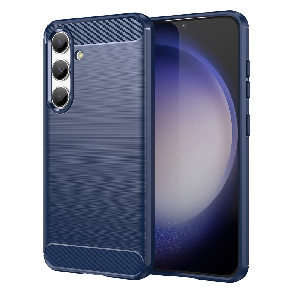 Carbon odolný gelový obal na Samsung Galaxy S24 - modrý