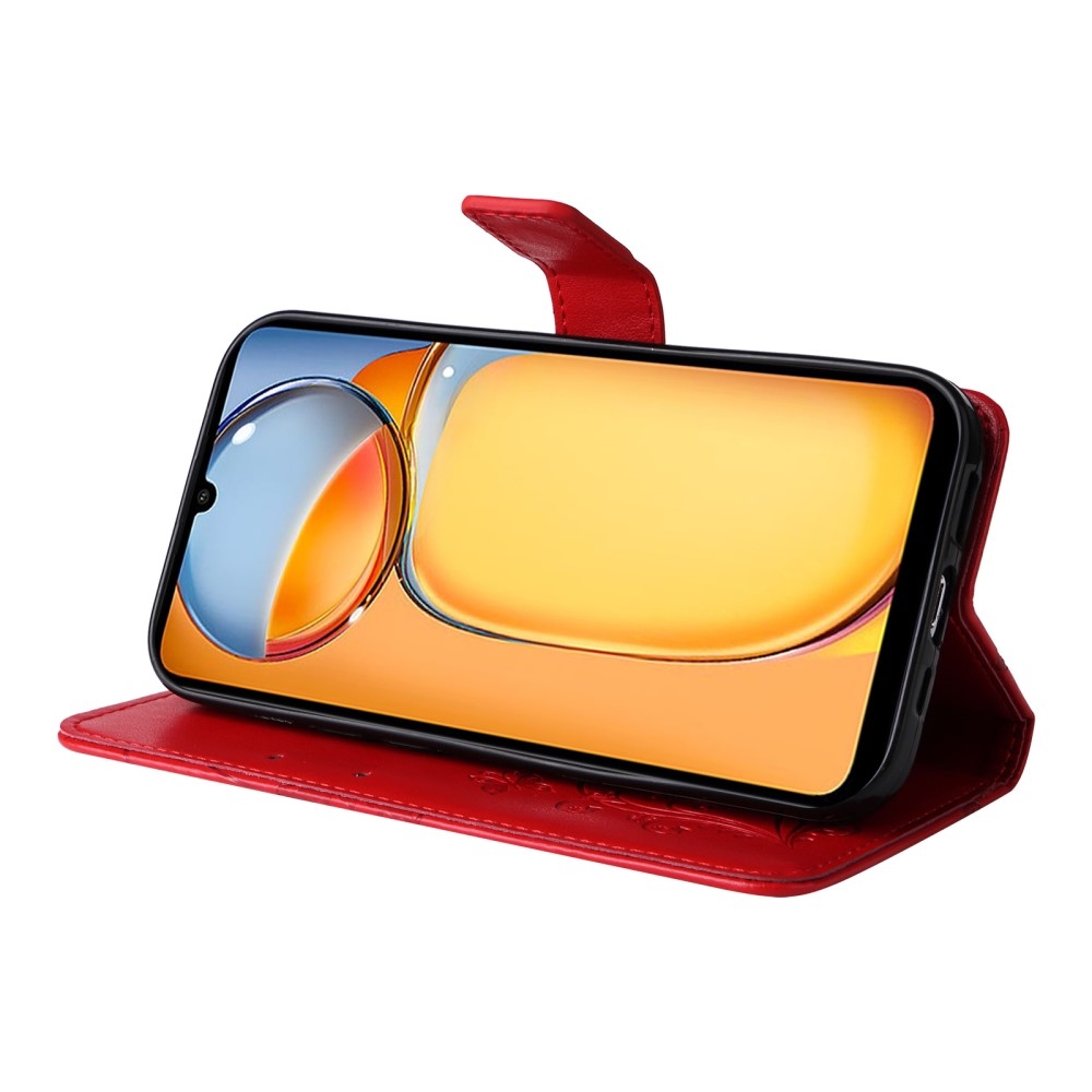 Big Butterfly knížkové pouzdro na Xiaomi Poco C65/Redmi 13C - červené