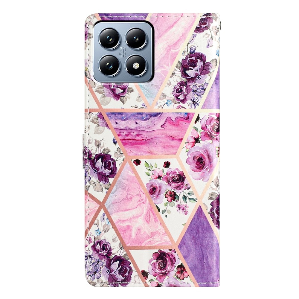 Unique knížkové pouzdro na Xiaomi 15T - fialové květy