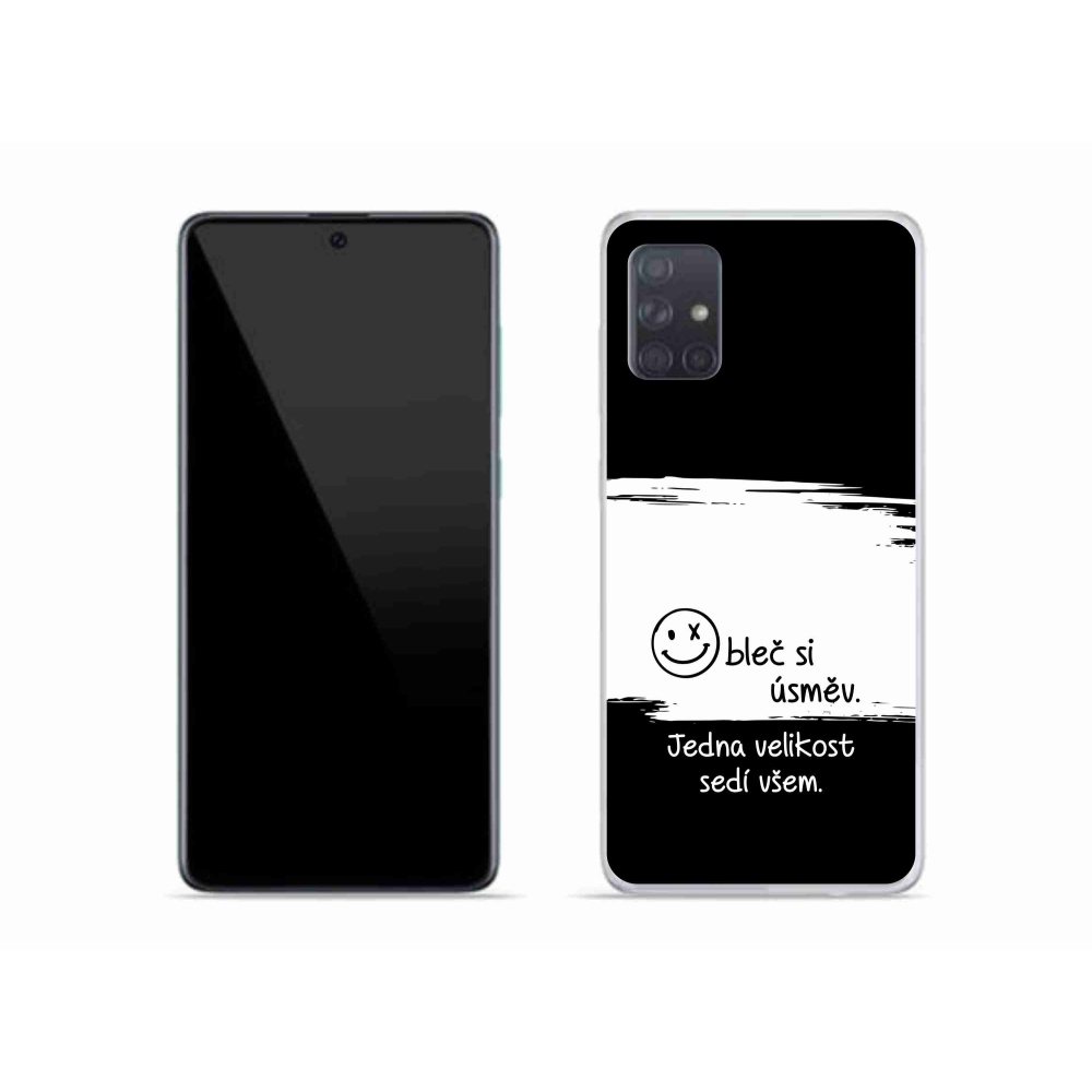 Gelový kryt mmCase na Samsung Galaxy A51 - vtipný text 8 bíločerné pozadí