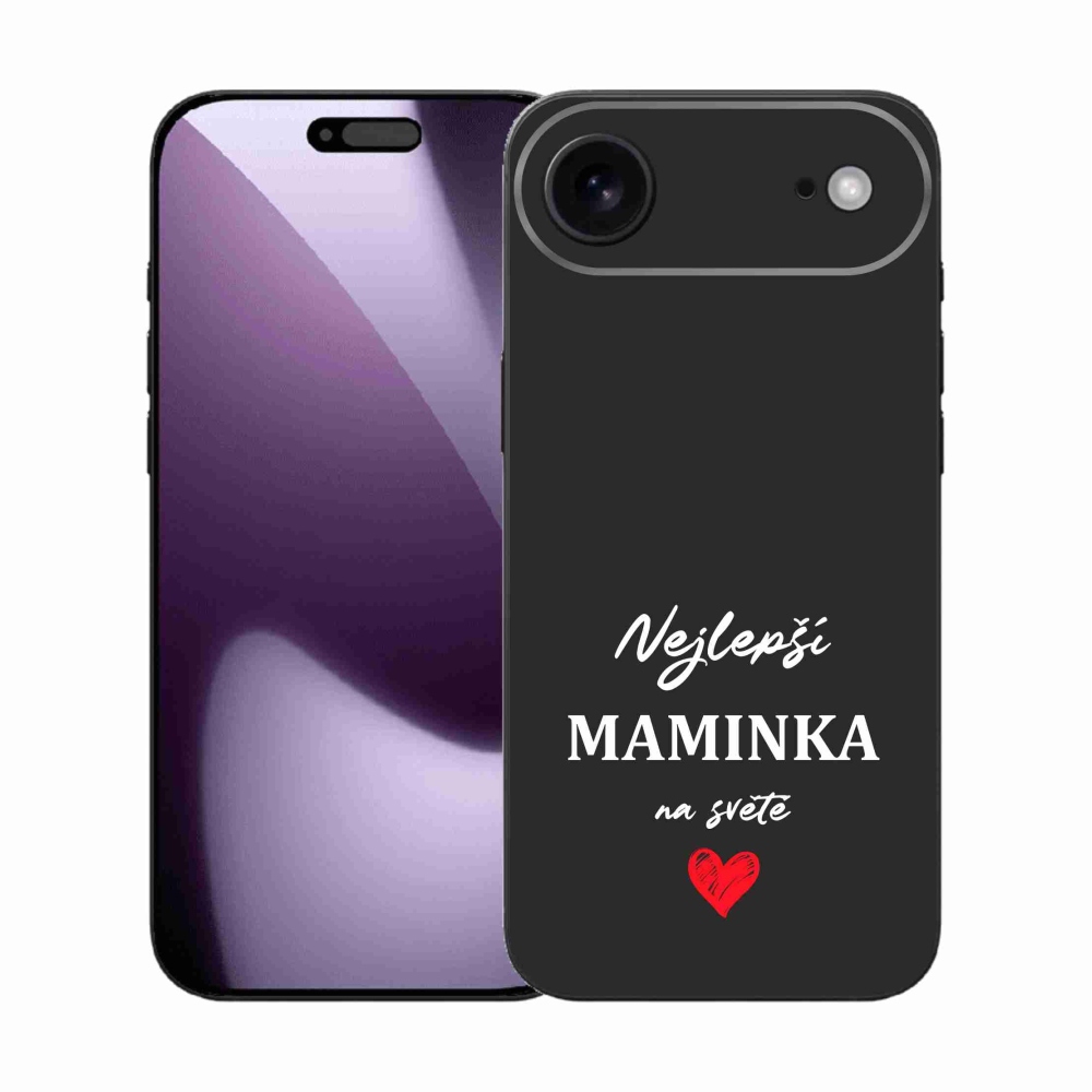 Gelový kryt mmCase na iPhone 17 Air - nejlepší maminka 1 černé pozadí