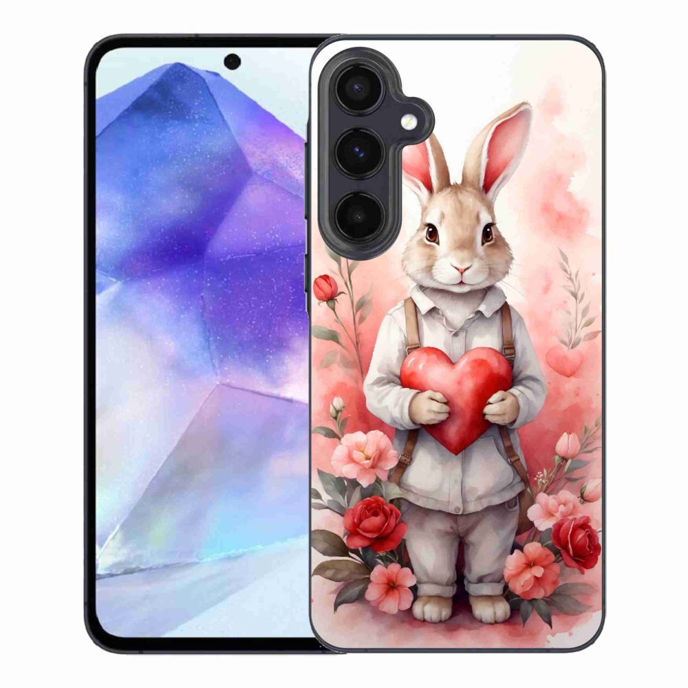 Gelový kryt mmCase na Samsung Galaxy A55 5G - zajíc se srdíčkem