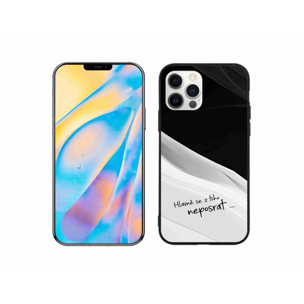 Gelový kryt mmCase na iPhone 12 Pro - vtipný text 13 bíločerné pozadí