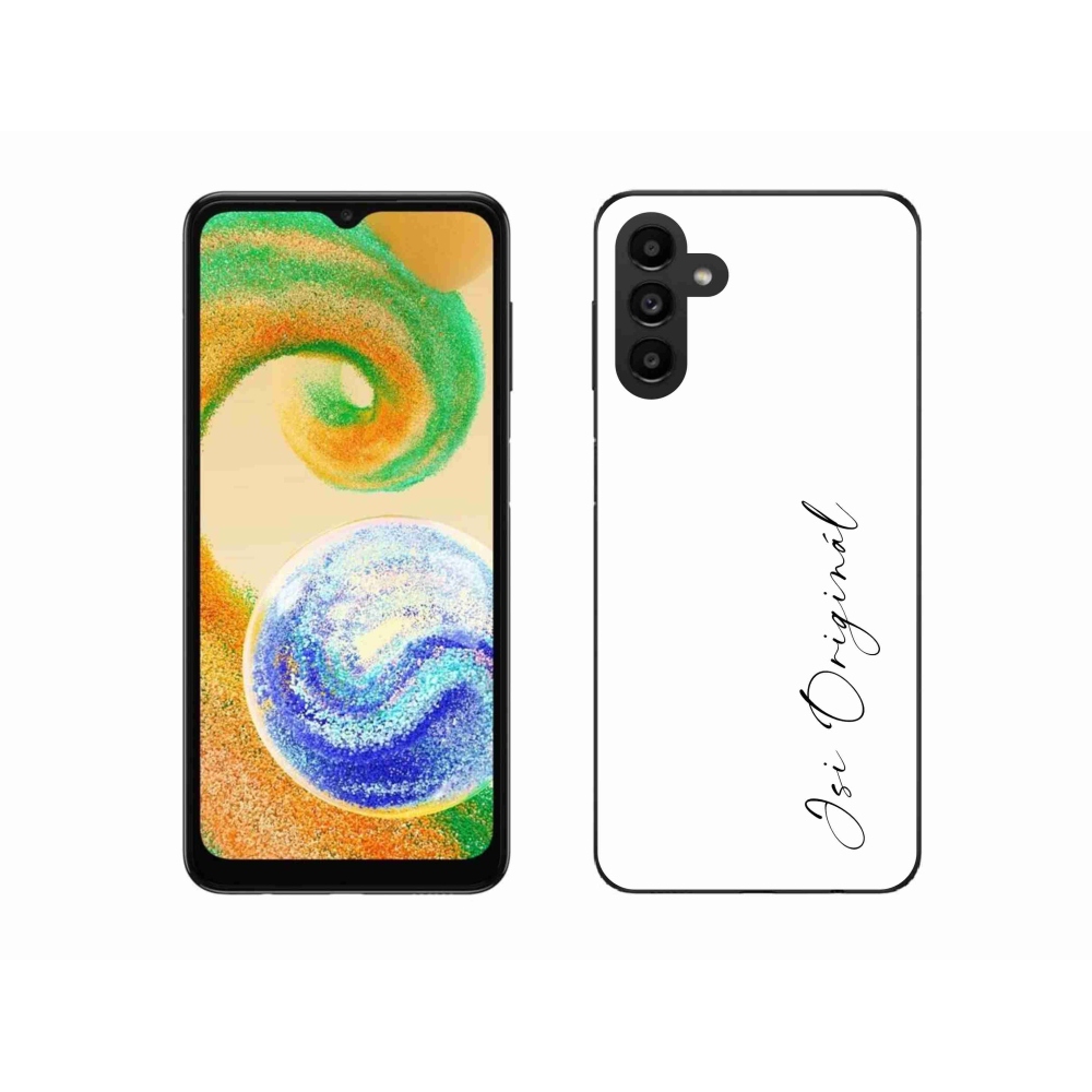 Gelový kryt mmCase na Samsung Galaxy A04s (164.7x76.7x9.1mm) - jsi originál bílé pozadí
