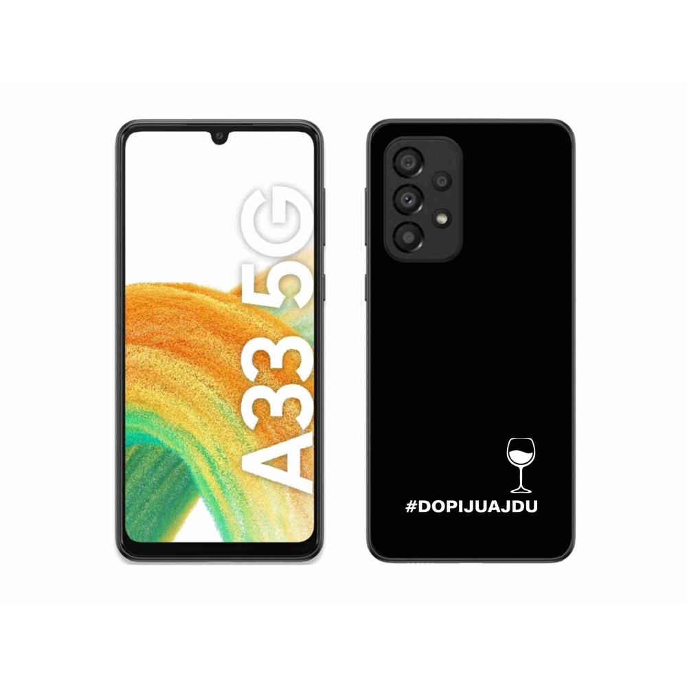 Gelový kryt mmCase na Samsung Galaxy A33 5G - vinný motiv černé pozadí