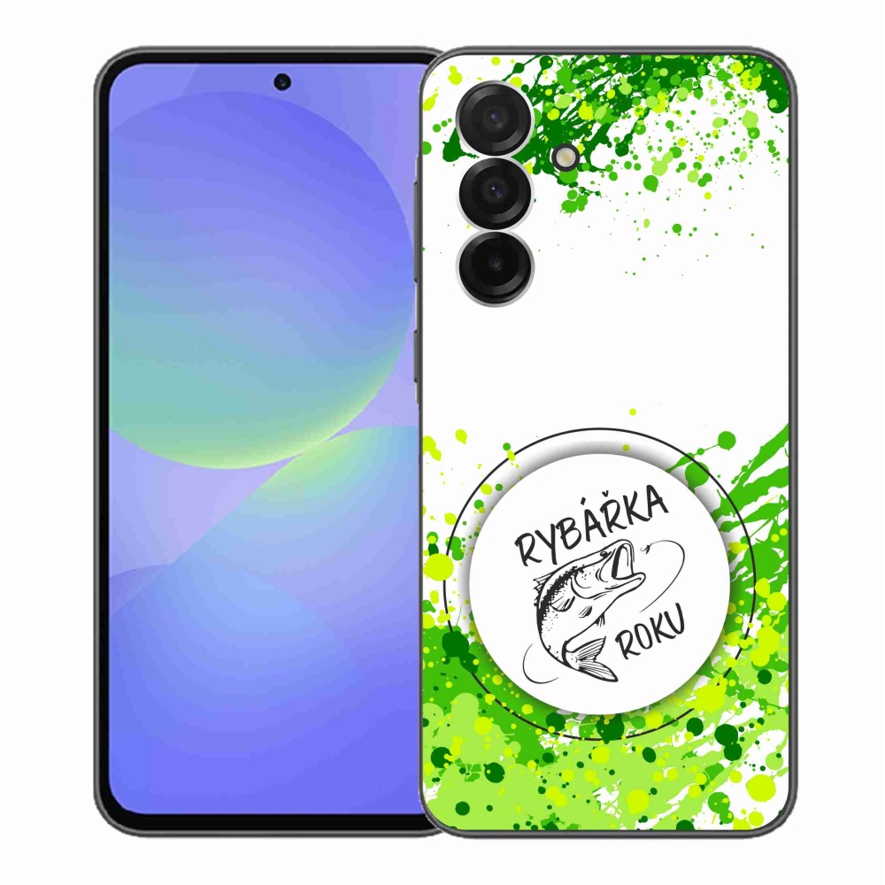 Gelový kryt mmCase na Samsung Galaxy A36 5G - rybářka roku bílé pozadí