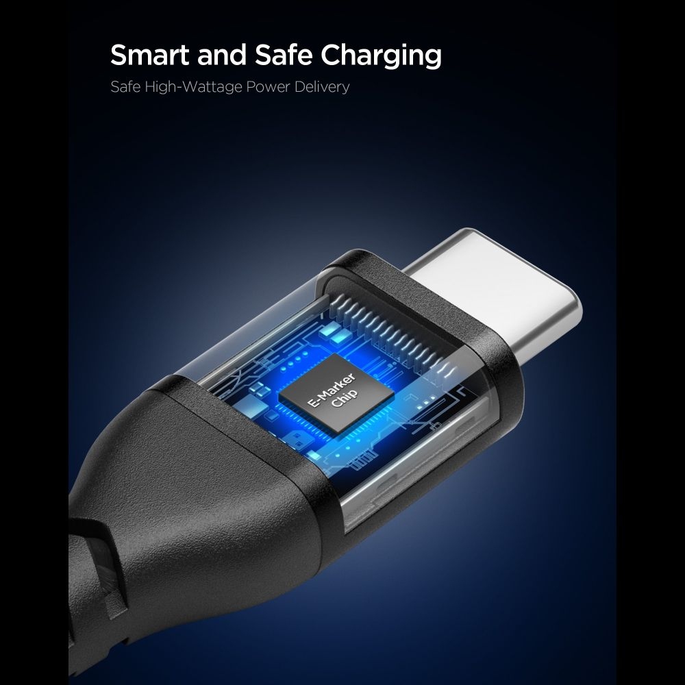 Spigen EB10010CCA datový kabel USB-C/USB-C 100W 1m - černý