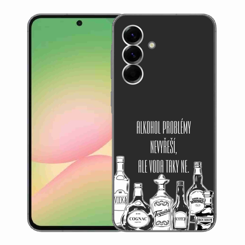 Gelový kryt mmCase na Samsung Galaxy A56 5G - vtipný text černé pozadí