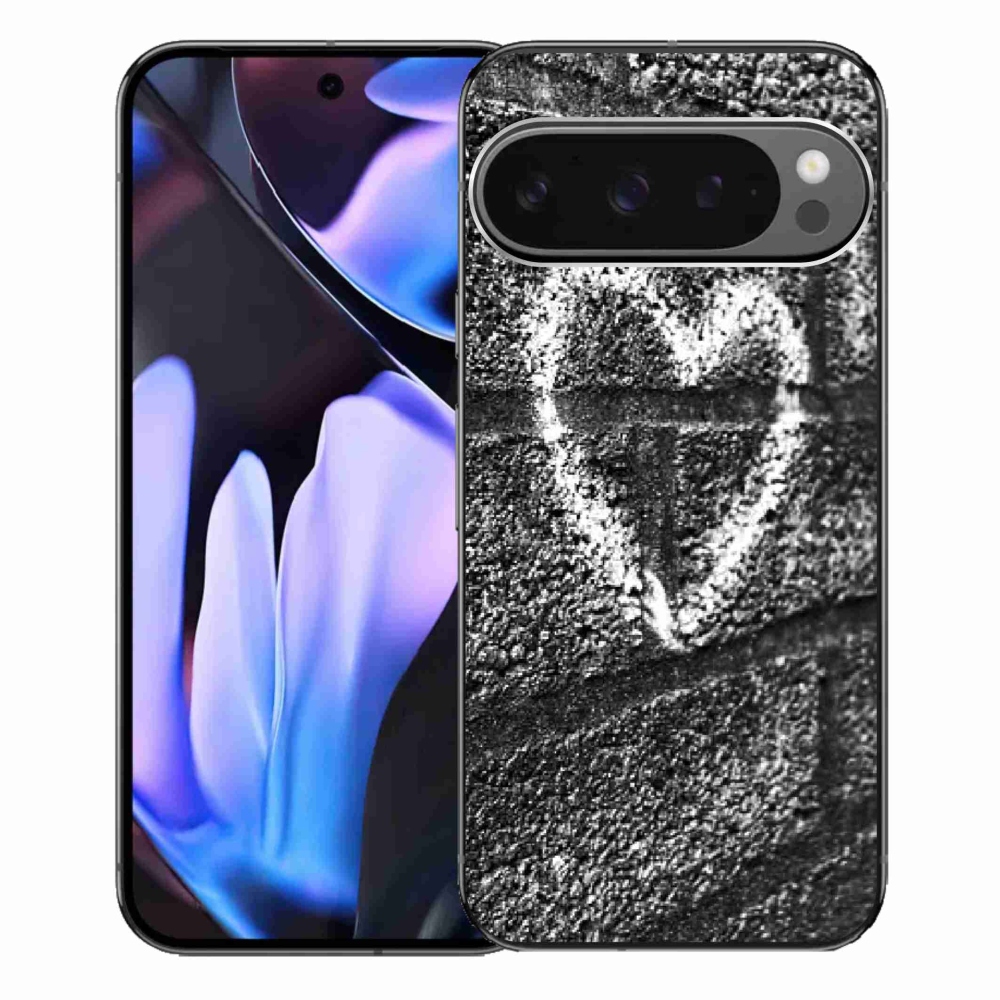 Gelový kryt mmCase na Google Pixel 9 Pro XL - srdce na zdi