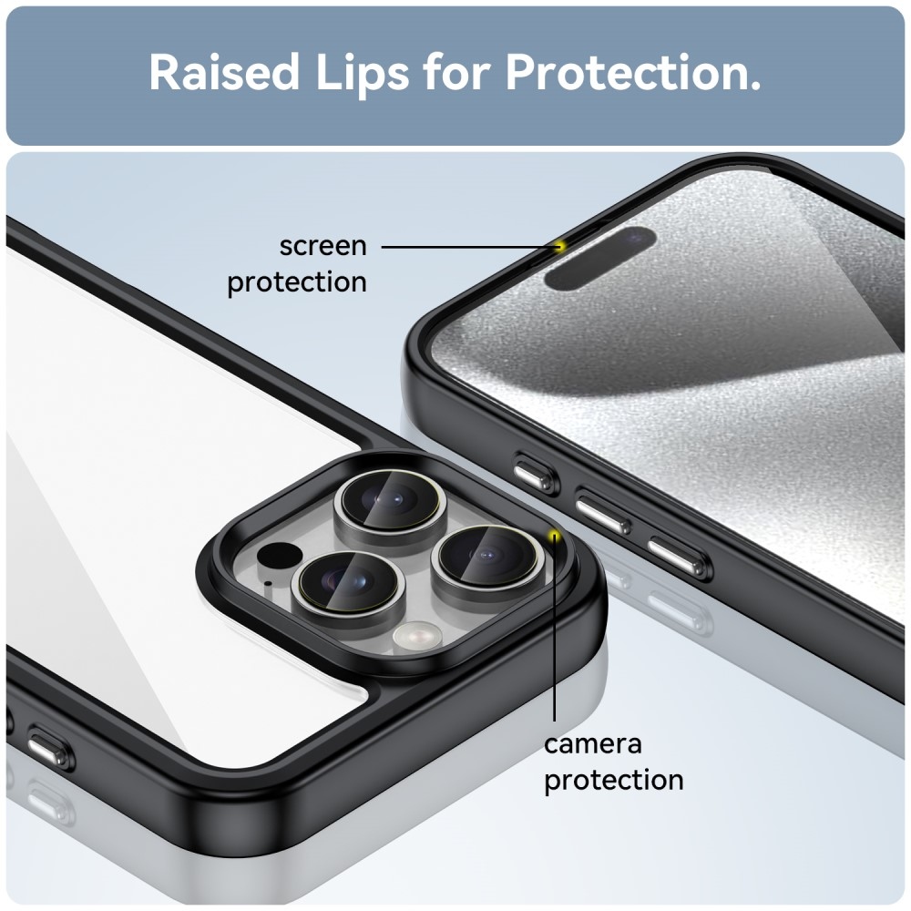 Gelový obal s pevnými zády na iPhone 16 Pro Max - černý