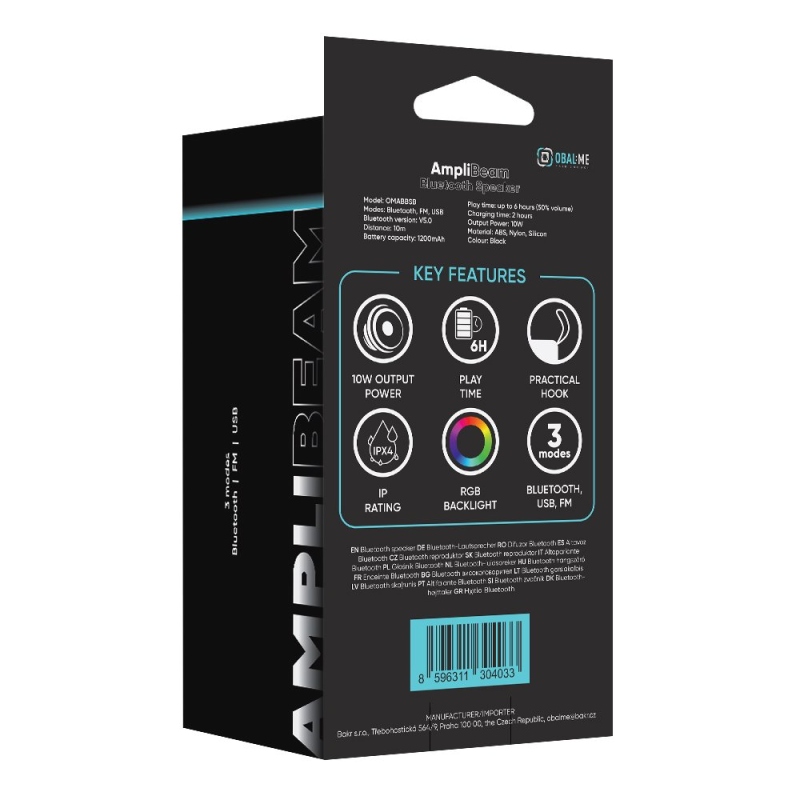 OBAL:ME AmpliBeam Bluetooth Reproduktor Black