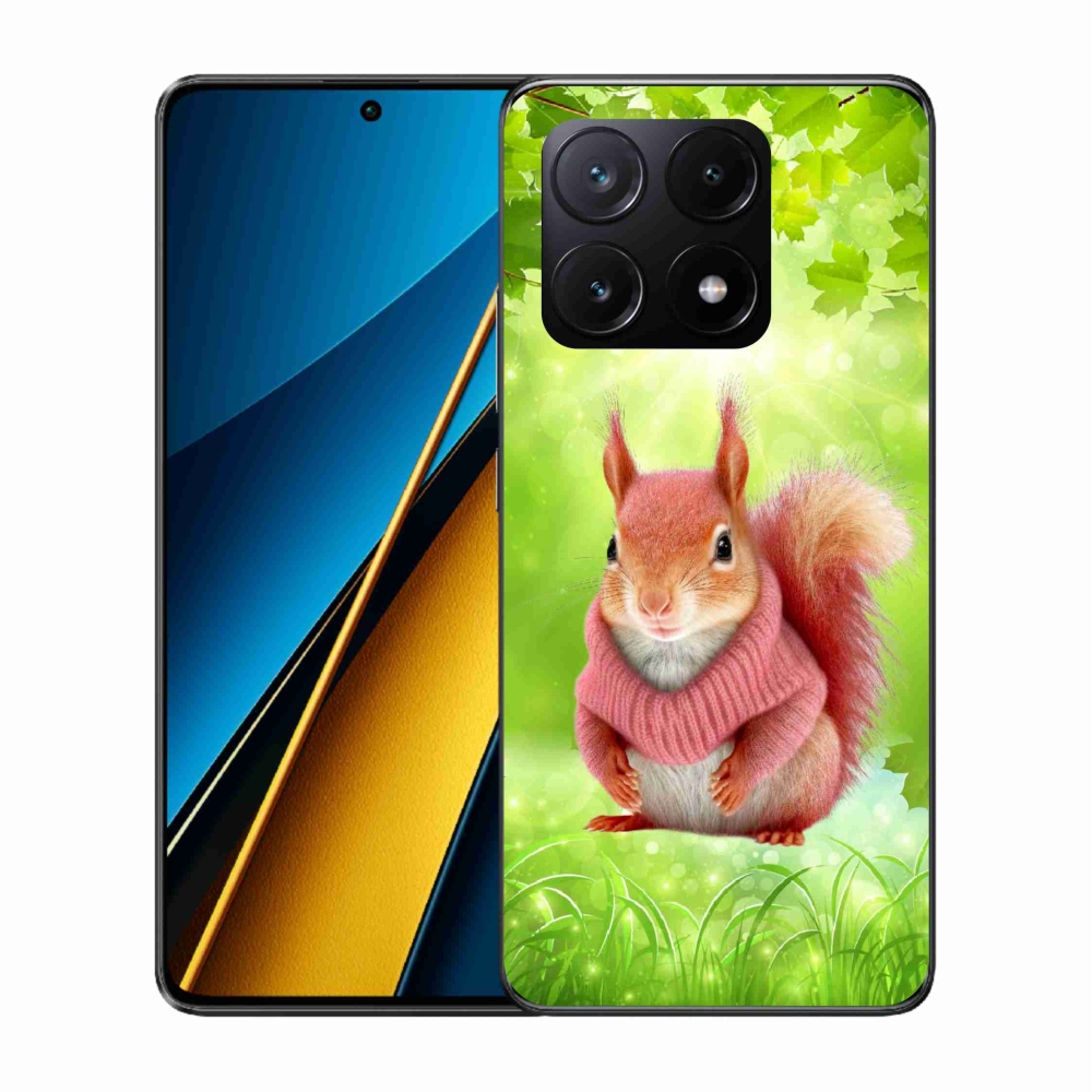 Gelový kryt mmCase na Xiaomi Poco X6 Pro 5G - veverka ve svetru