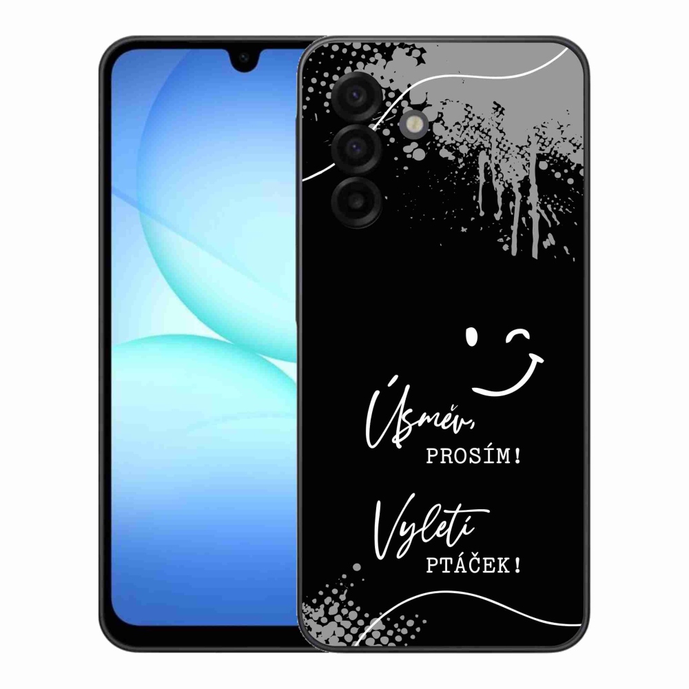 Gelový kryt mmCase na Samsung Galaxy A17 5G - vtipný text 4 černé pozadí