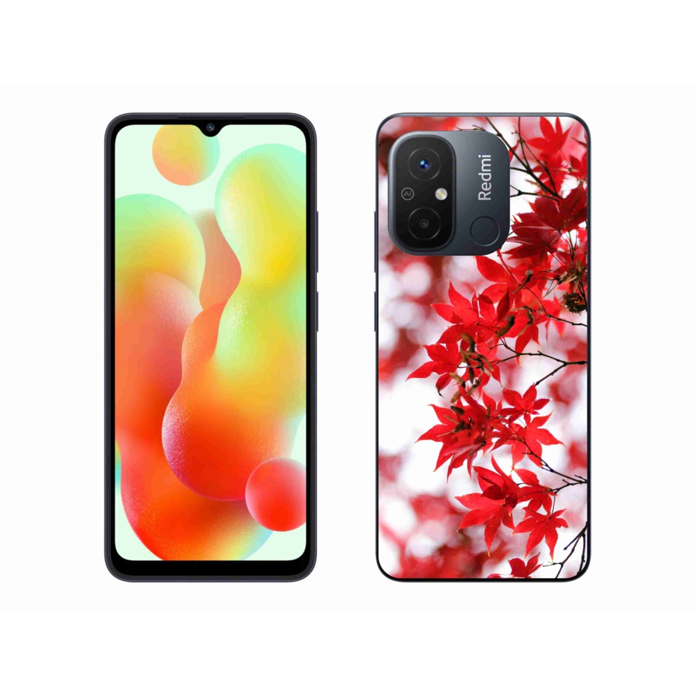 Gelový kryt mmCase na Xiaomi Redmi 12C - červené listy