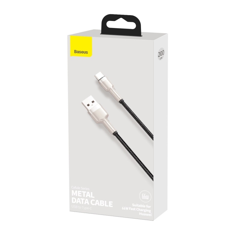 Baseus Cafule Metal Series Datový Kabel USB-A - USB-C 66W 2m Black