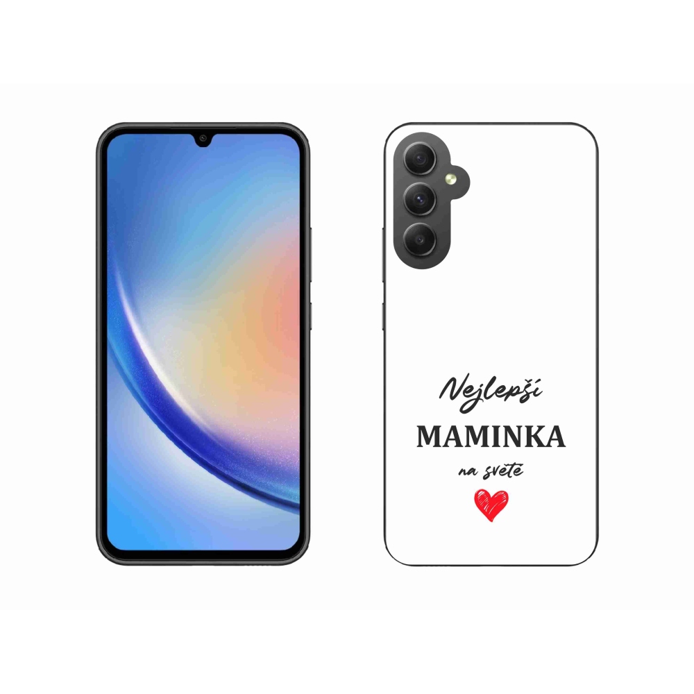 Gelový kryt mmCase na Samsung Galaxy A34 5G - nejlepší maminka 1 bílé pozadí