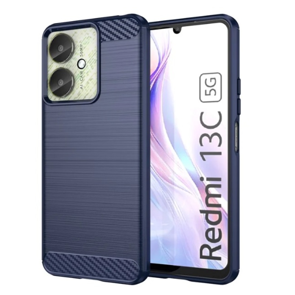 Carbon odolný gelový obal na Xiaomi Poco C65/Redmi 13C 4G/5G - modrý
