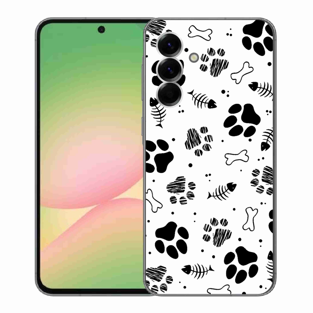 Gelový kryt mmCase na Samsung Galaxy A56 5G - psí tlapky 1