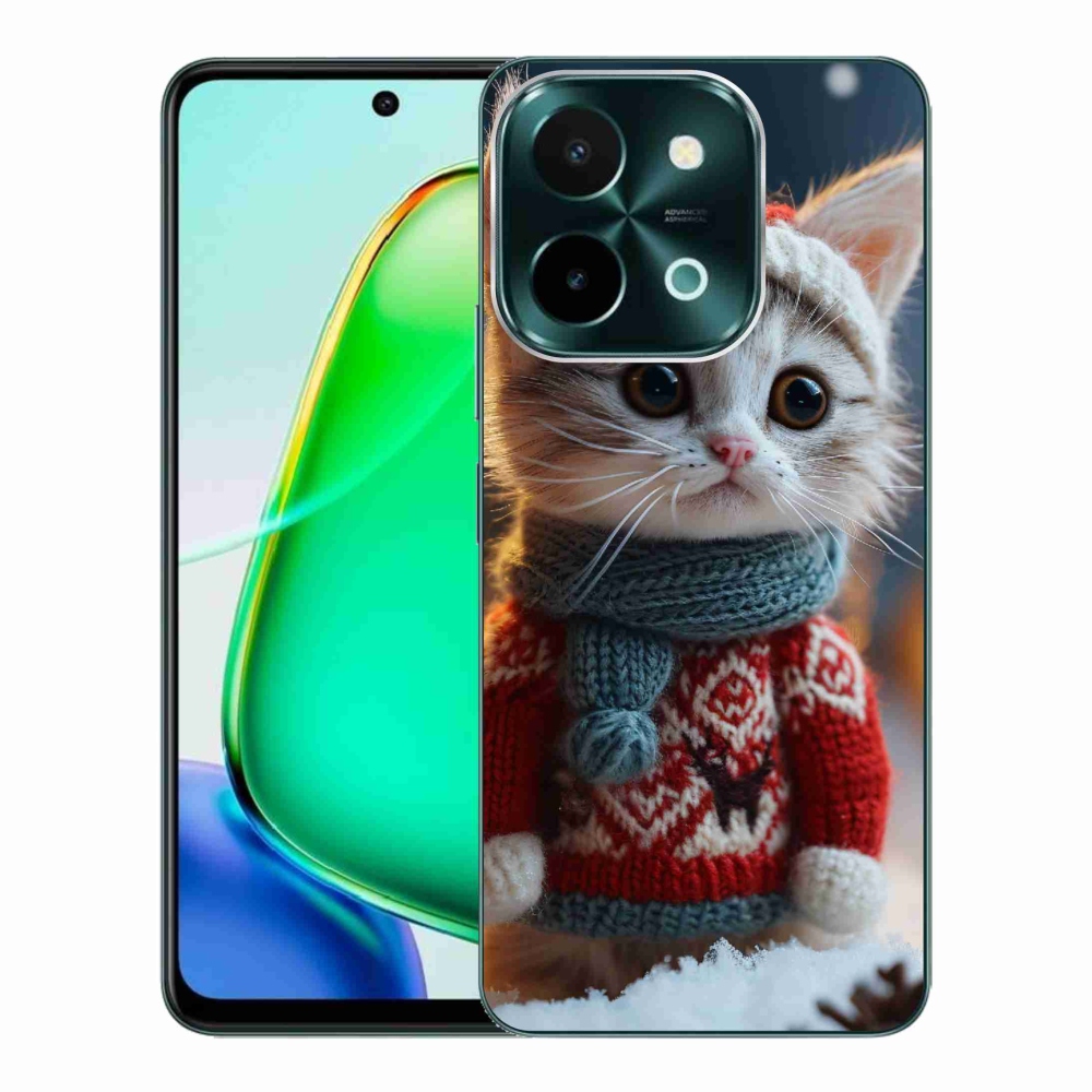 Gelový kryt mmCase na Vivo Y28 - kotě ve svetru