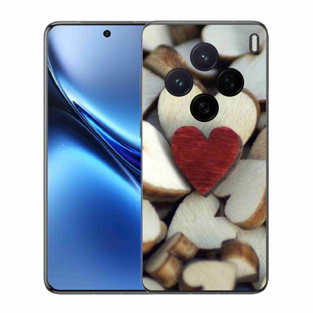 Gelový kryt mmCase na Vivo X200 5G - gravírované červené srdce 
