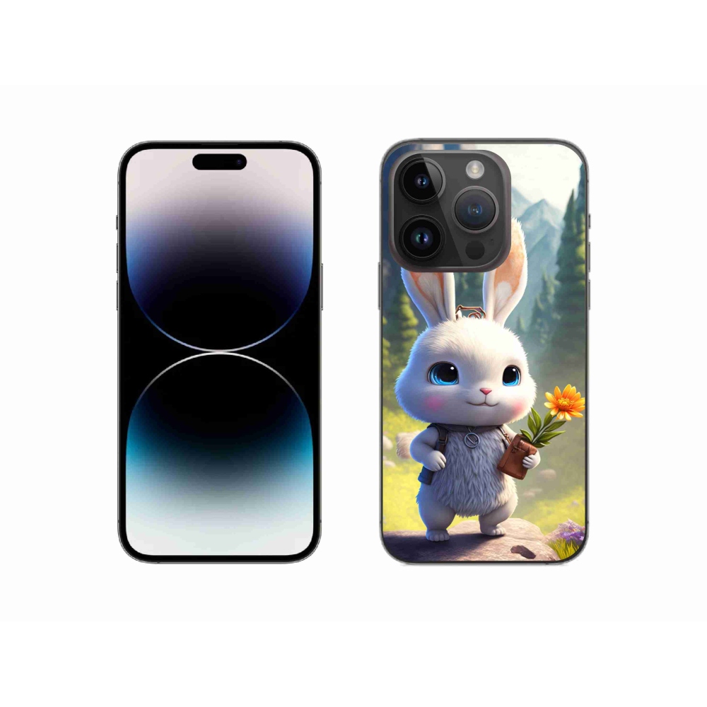 Gelový kryt mmCase na iPhone 14 Pro - roztomilý králíček