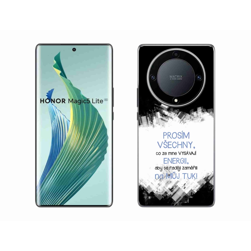 Gelový kryt mmCase na Honor Magic 5 Lite 5G - vtipný text 1 modrý