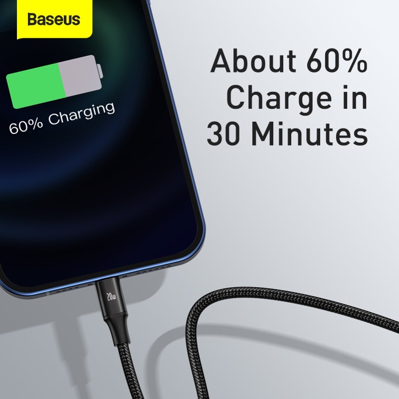 Baseus Rapid Series 3v1 Fast Charging Datový Kabel USB-C - USB-C/Lighting/MicroUSB 20W 1.5m Black