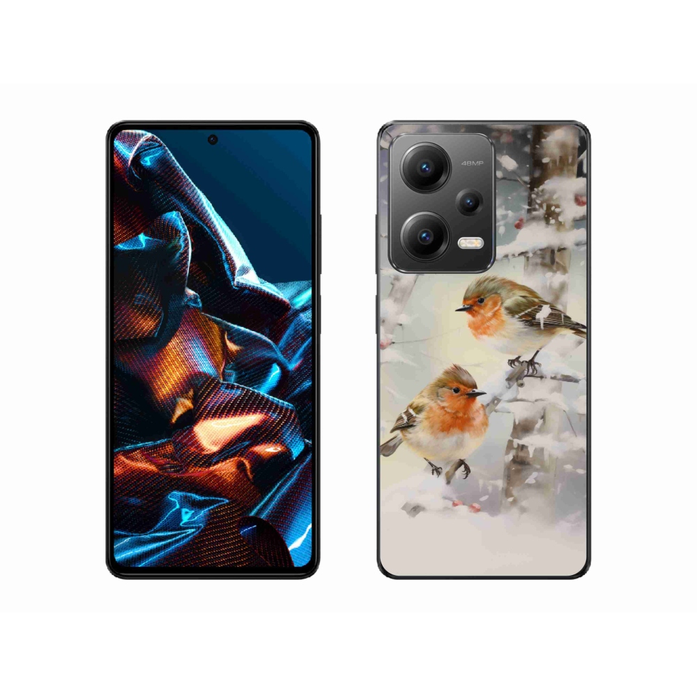 Gelový kryt mmCase na Xiaomi Redmi Note 12 Pro 5G - ptáčci v zimě