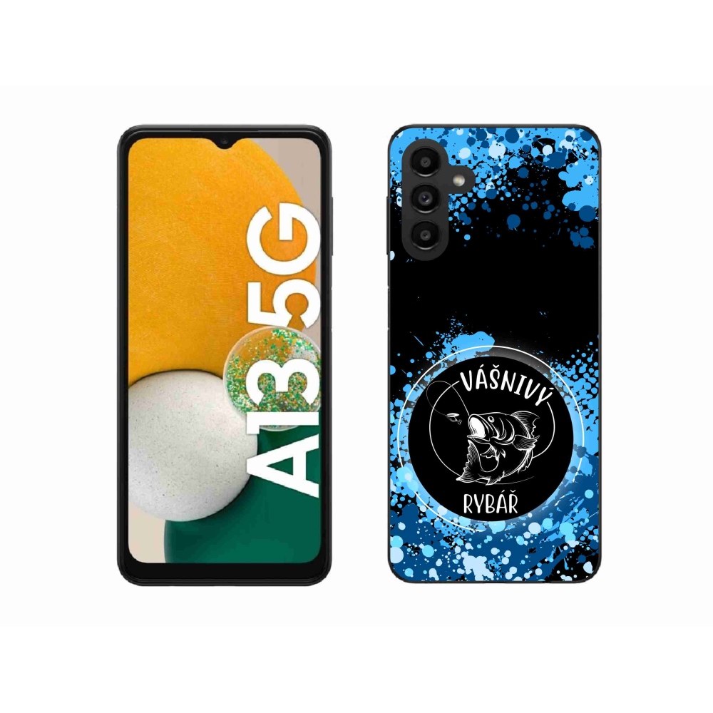 Gelový kryt mmCase na Samsung Galaxy A13 5G - vášnivý rybář černé pozadí