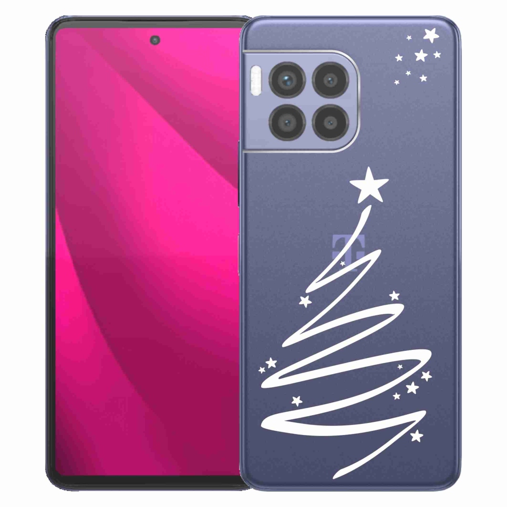 Gelový kryt mmCase na T-Mobile T Phone 2 Pro - bílý stromeček na průhledném pozadí