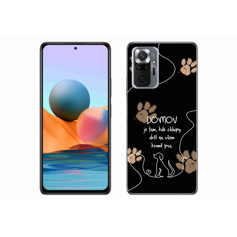 Gelový kryt mmCase na Xiaomi Redmi Note 10 Pro - psí motiv černé pozadí