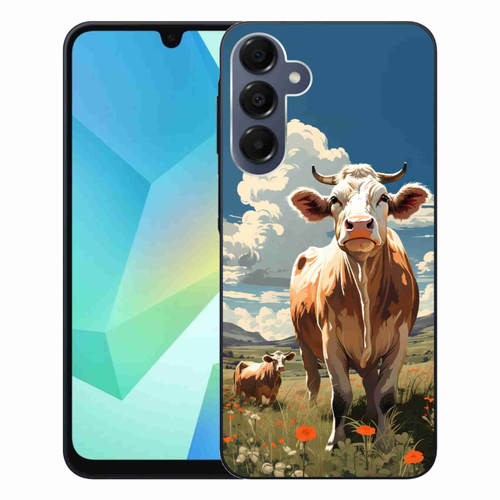 Gelový kryt mmCase na Samsung Galaxy A16 4G/5G - krávy na louce