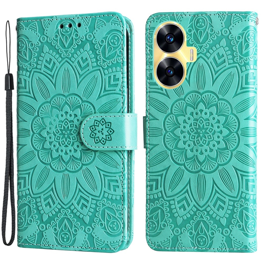 Sunflower knížkové pouzdro na Realme C55 - modrozelené