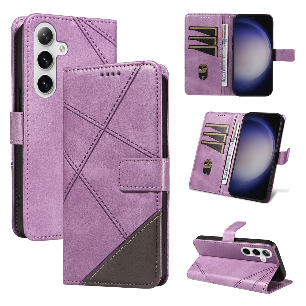 Triangle knížkové pouzdro na Samsung Galaxy S24+/S25+ - fialové