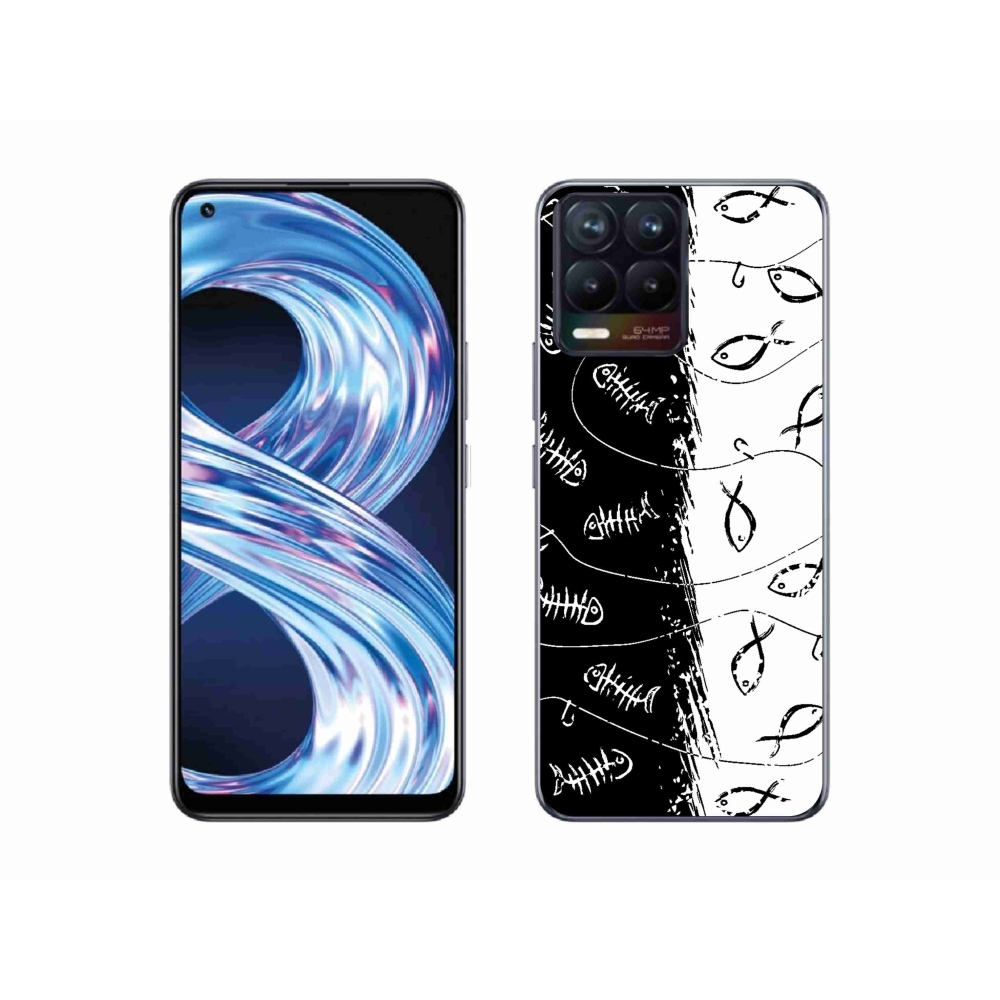 Gelový kryt mmCase na Realme 8 Pro - kostry a rybky