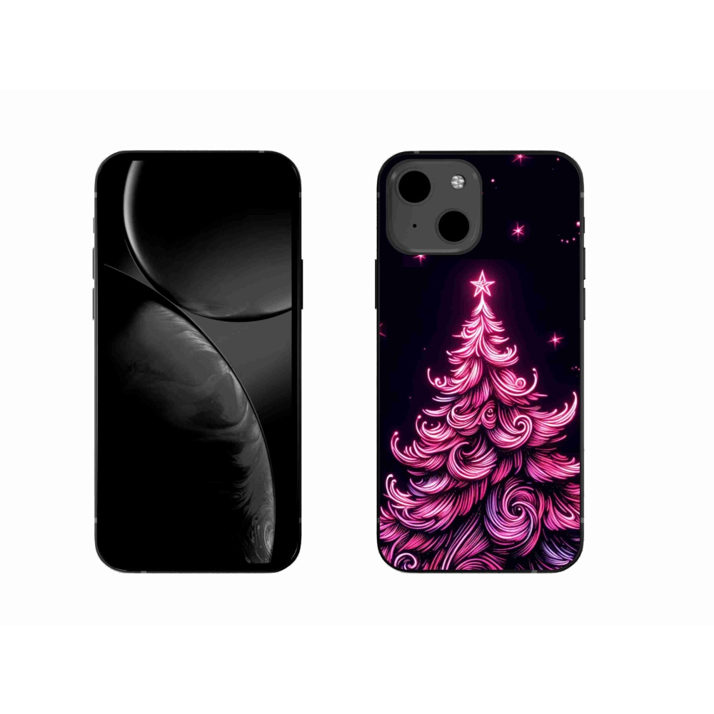 Gelový kryt mmCase na iPhone 13 6.1 - neonový vánoční stromek 2