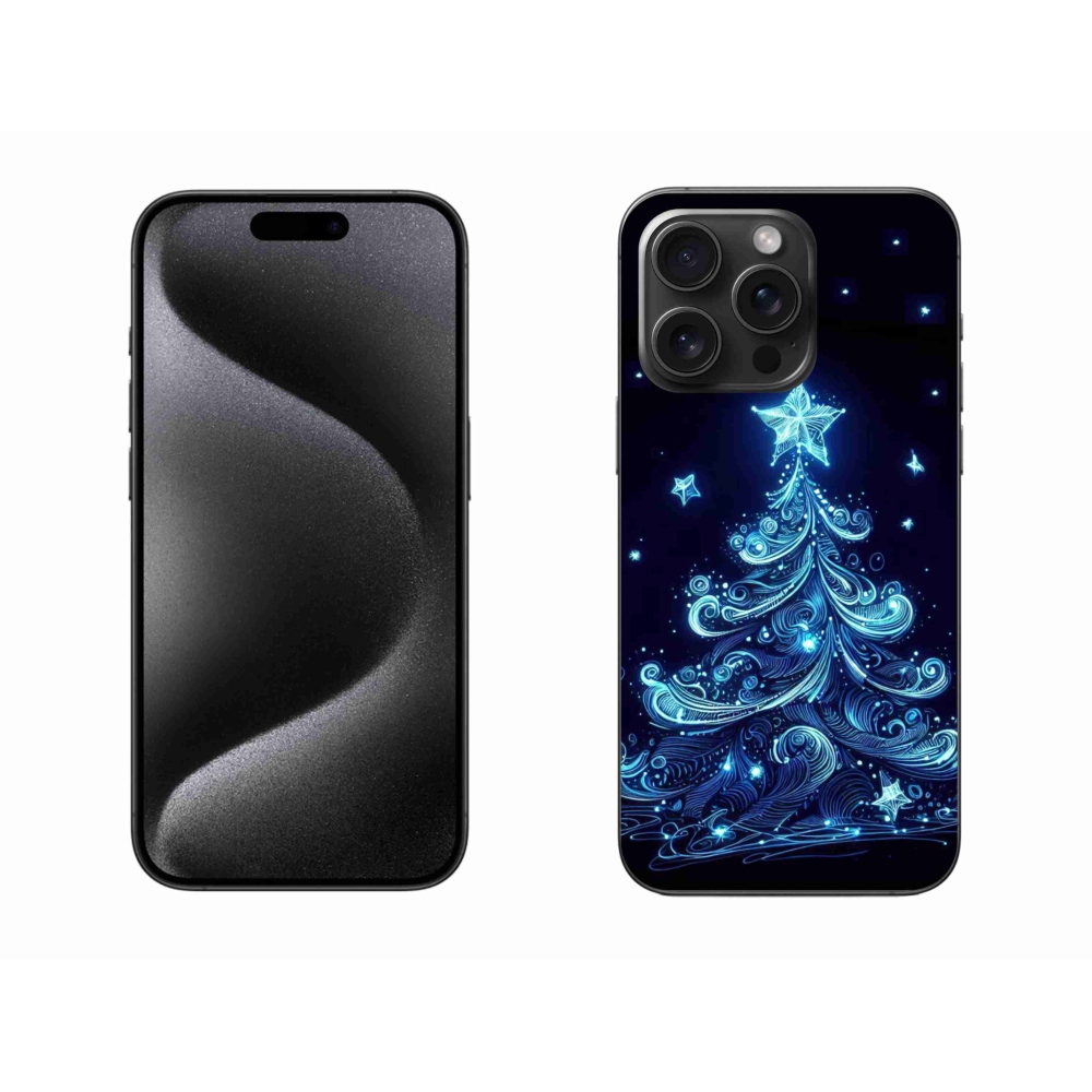 Gelový kryt mmCase na iPhone 15 Pro Max - neonový vánoční stromek 4