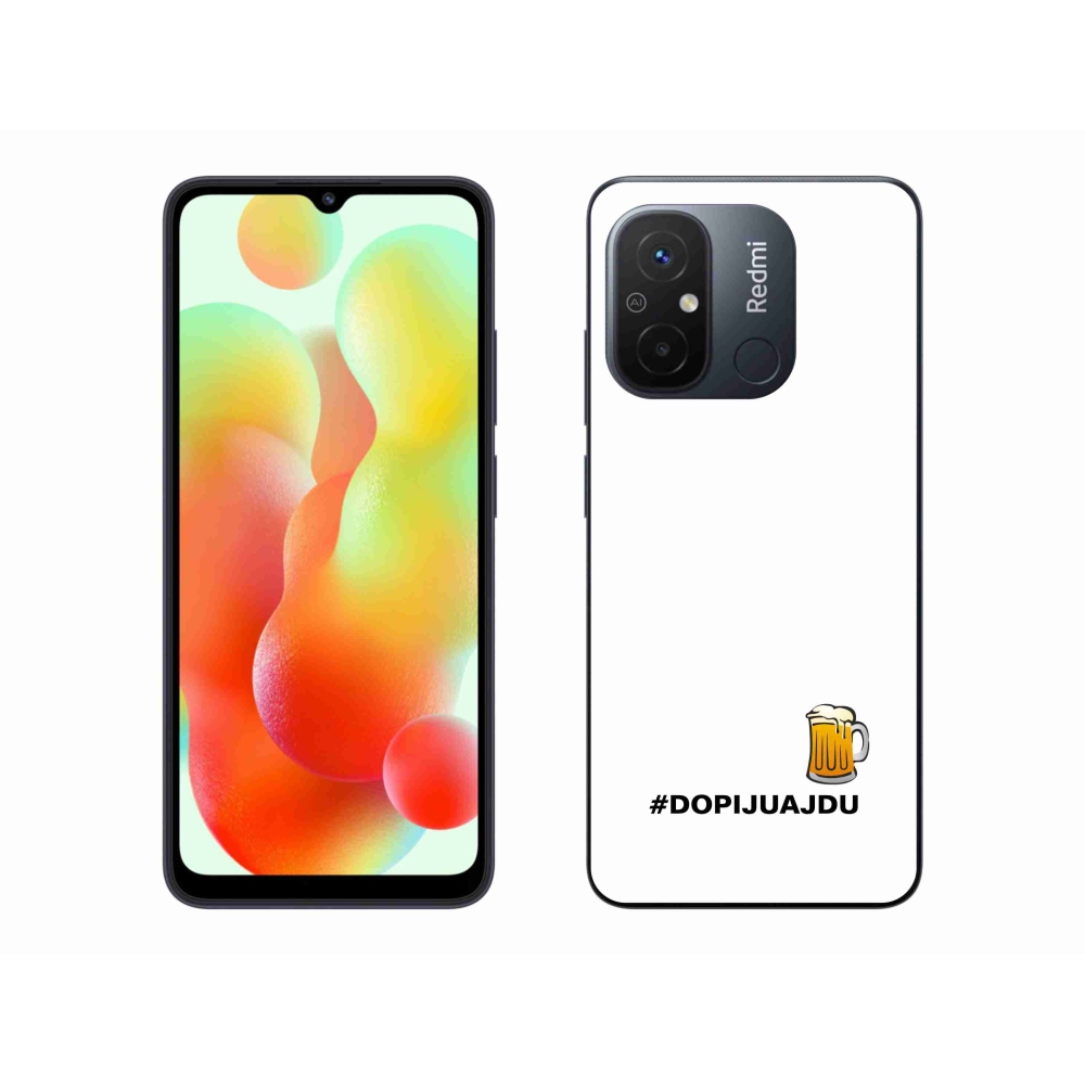 Gelový kryt mmCase na Xiaomi Redmi 12C - pivní motiv 1 bílé pozadí