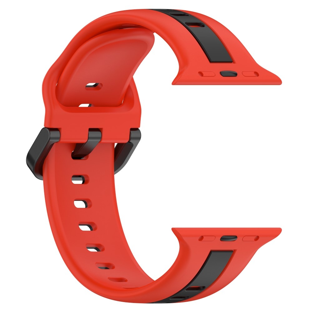 Strap silikonový řemínek na Apple Watch Ultra/Ultra 2 49mm/SE/SE 2022/2023 44mm/9/8/7 45mm/6/5/4 44mm/3/2/1 42 mm - červený/černý