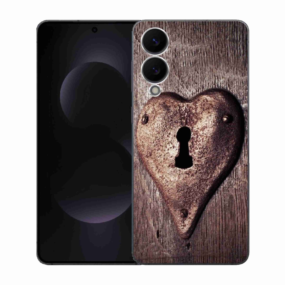 Gelový kryt mmCase na Samsung Galaxy S25 Edge - zámek ve tvaru srdce