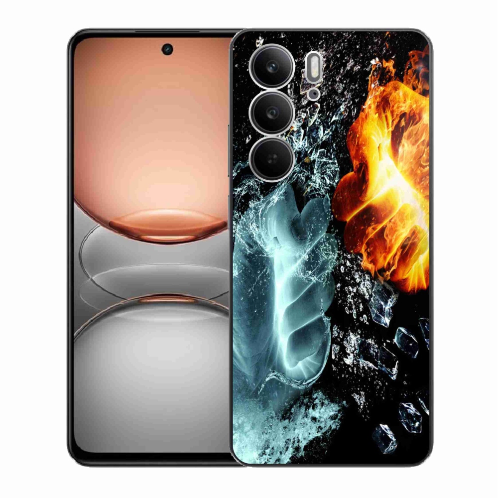 Gelový kryt mmCase na Realme C75 - voda a oheň