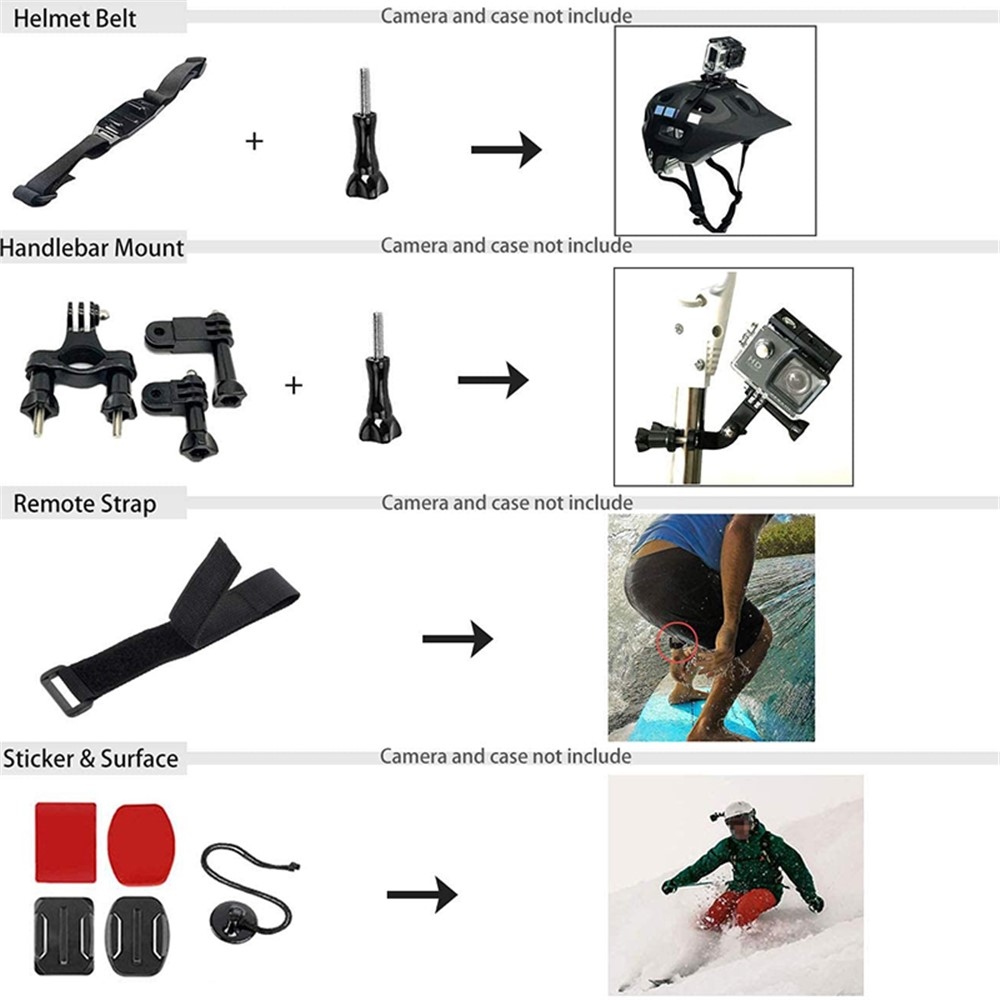 54v1 sada příslušenství pro GoPro Hero 12/11/10/9 s vodotěsným pouzdrem