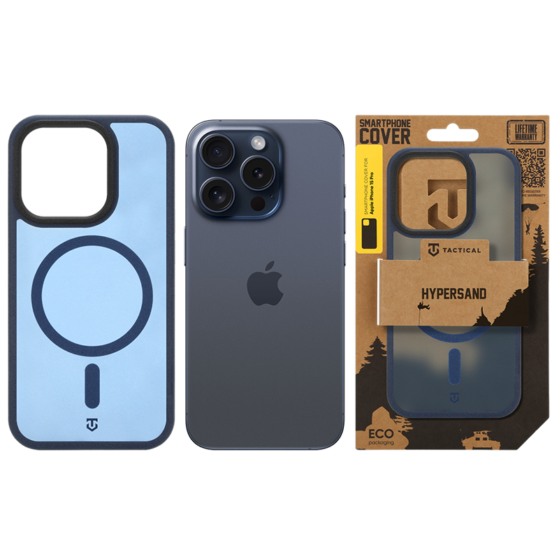 Tactical MagForce Hypersand Kryt pro Apple iPhone 15 Pro Deep Blue