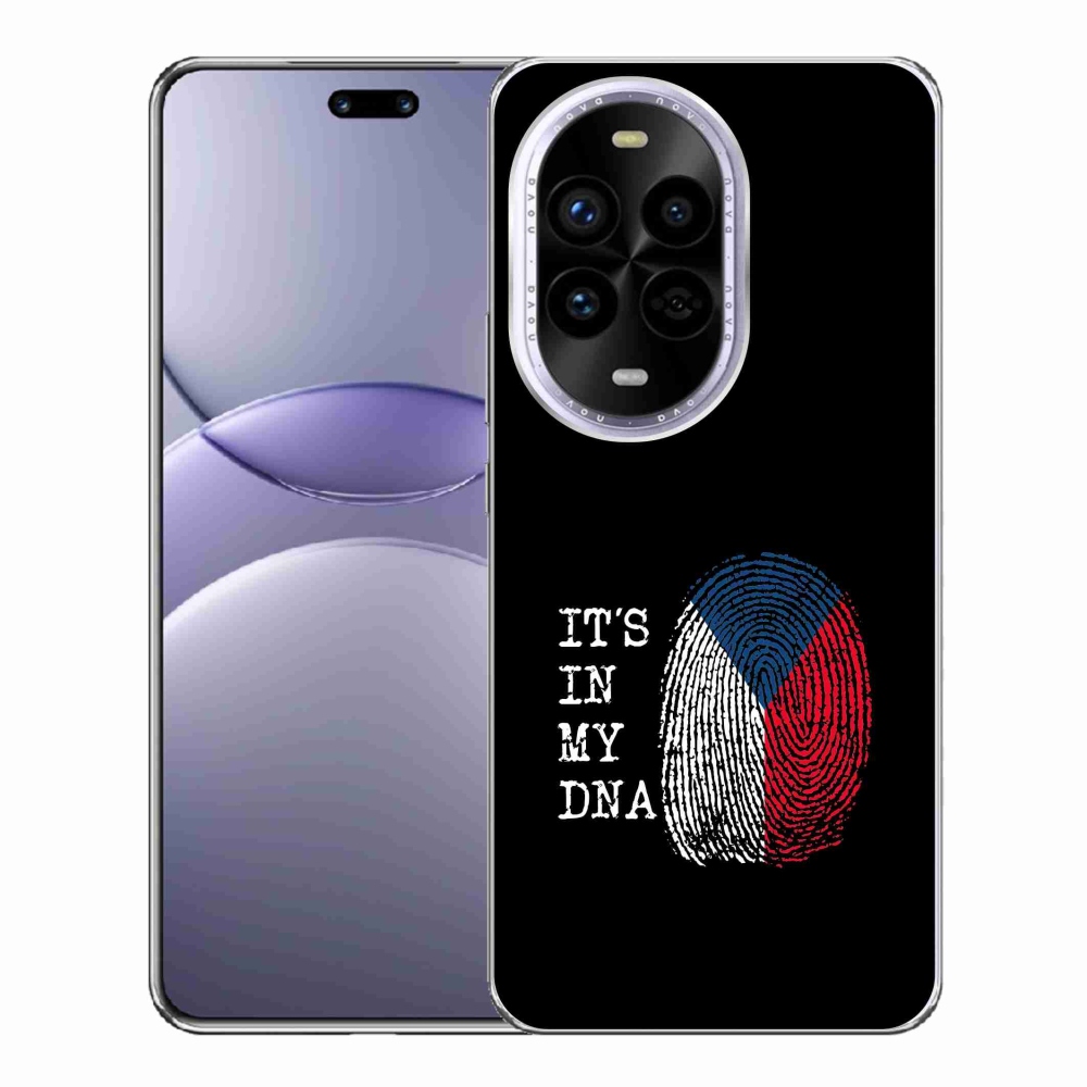 Gelový kryt mmCase na Huawei Nova 13 Pro 5G - vlajka otisk prstu černé pozadí