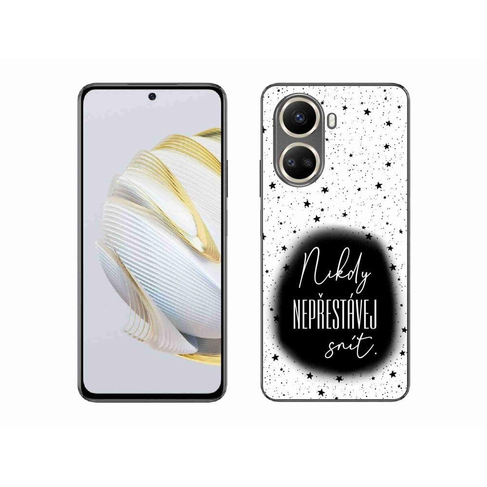 Gelový kryt mmCase na Huawei Nova 10 SE - citát 1 černobílé pozadí