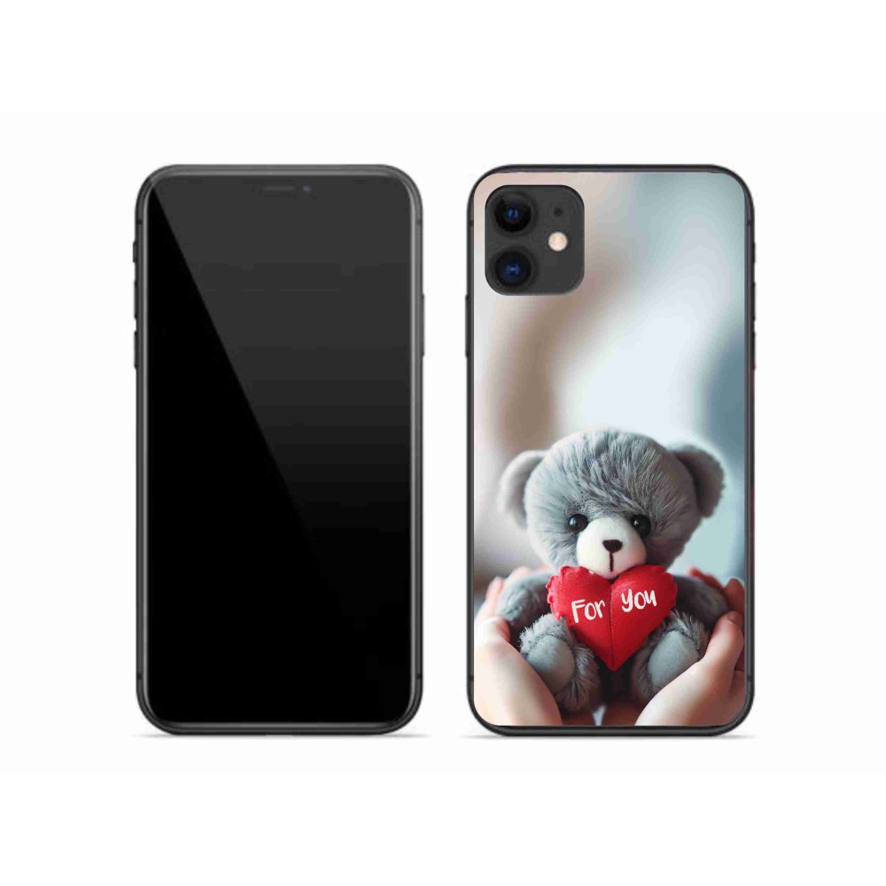 Gelový kryt mmCase na iPhone 11 - medvídek pro zamilované