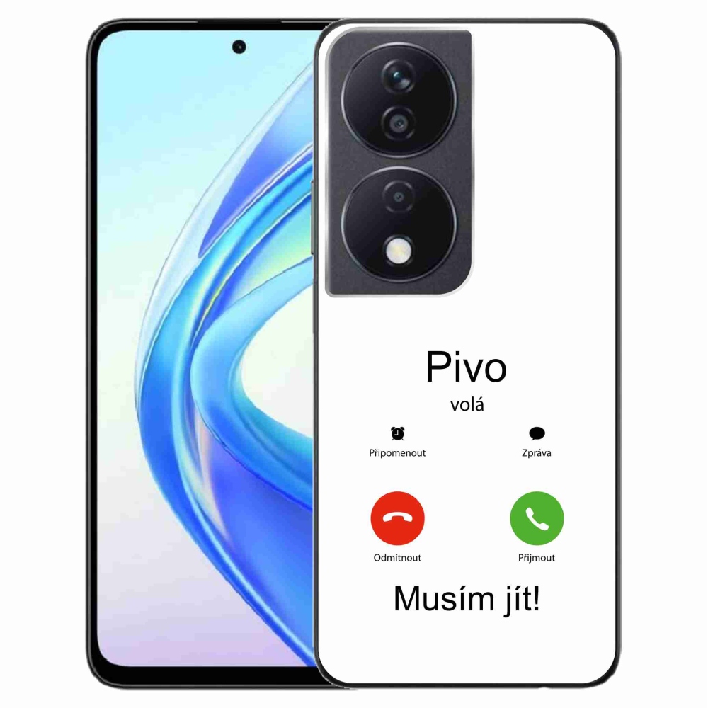 Gelový kryt mmCase na Honor X7b/Honor 90 Smart - pivo volá bílé pozadí