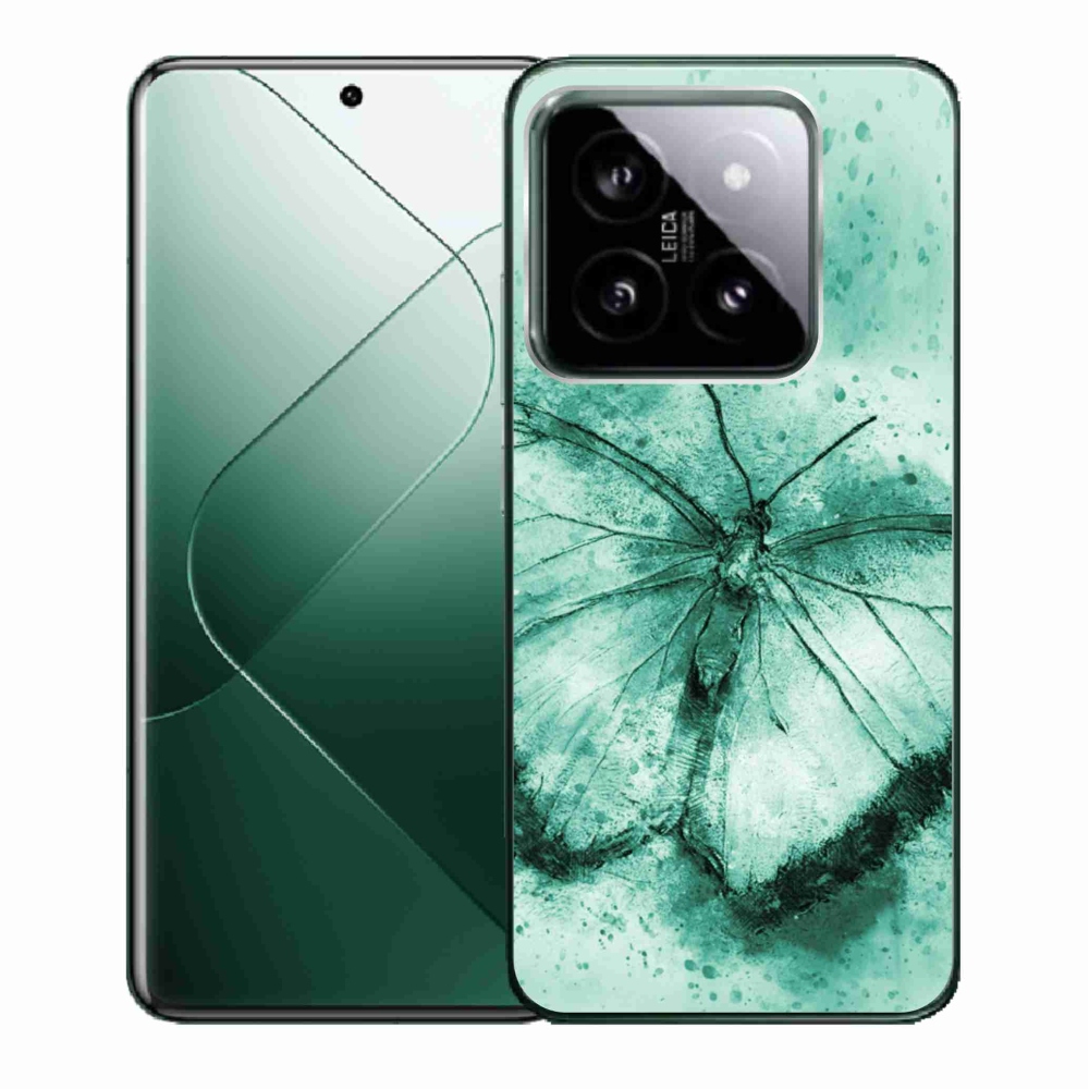 Gelový obal mmCase na Xiaomi 14 - zelený motýl