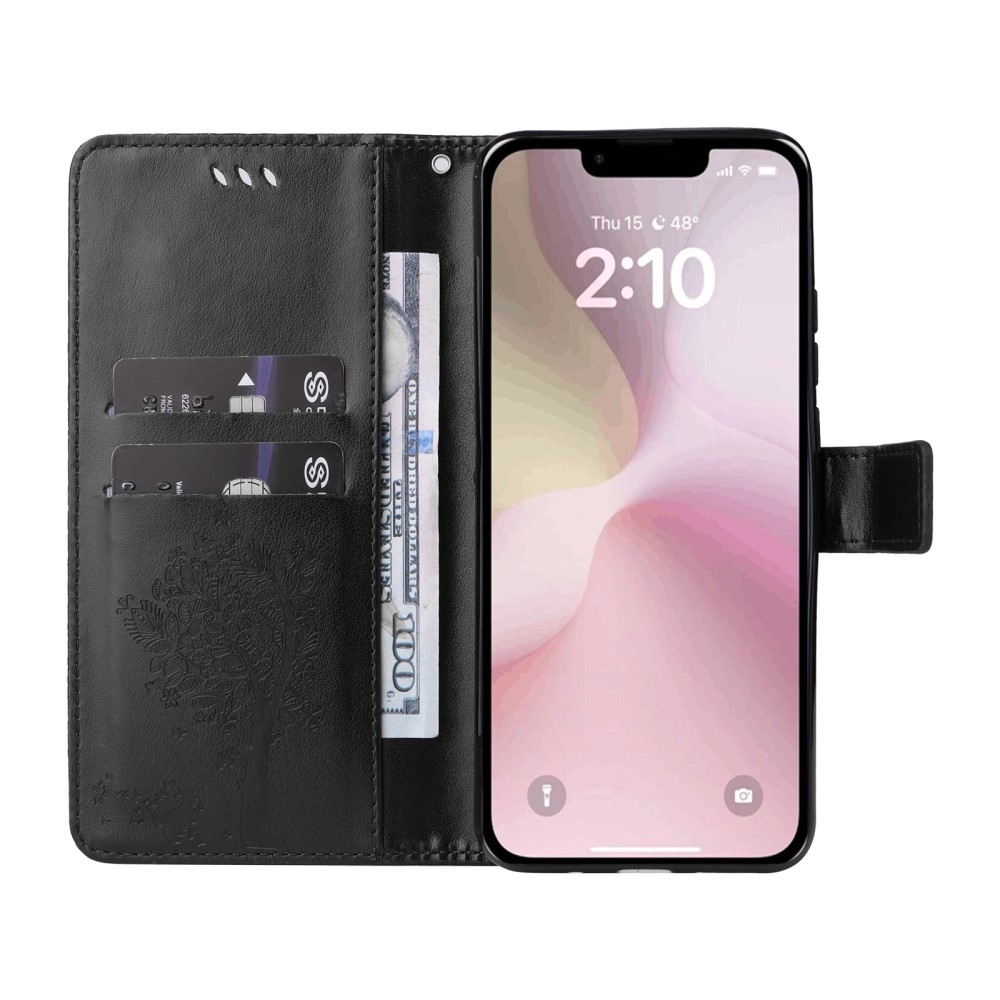 Trees knížkové pouzdro na iPhone 16e - černé